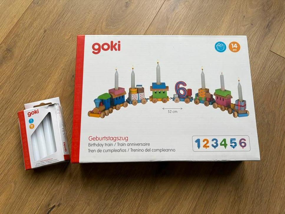 Goki verjaardagstrein inclusief kaarsjes, Ophalen of Verzenden, Zo goed als nieuw