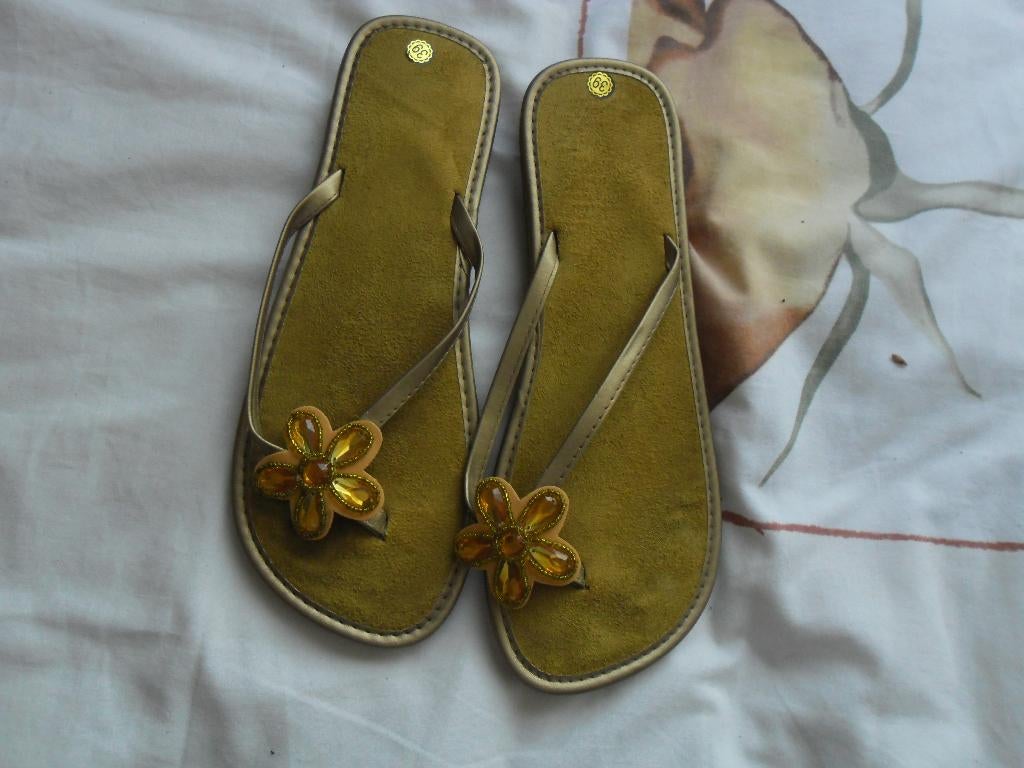 Nieuwe dames slippers. Maat 39, Kleding | Dames, Schoenen, Slippers, Bruin, Nieuw, Ophalen of Verzenden