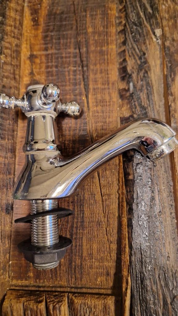 Gebruikt wastafelkraantje, nog prima werkend, Ophalen of Verzenden, Gebruikt, Chroom, Kraan