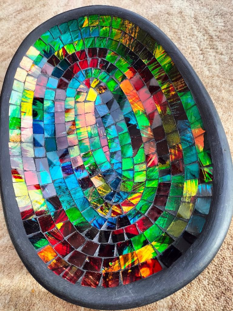 mozaiek schaal gewoon nieuw met glas stukjes supermooi, Ophalen, Schaal, Nieuw, Glas