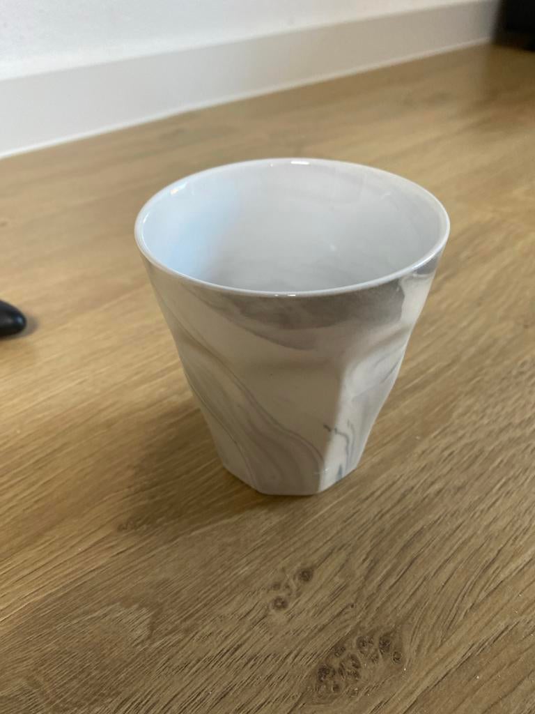 Hema Mirabeau beker 25cl - Marmerlook 7 stuks nieuw, Keramiek, Nieuw, Ophalen of Verzenden, Overige stijlen