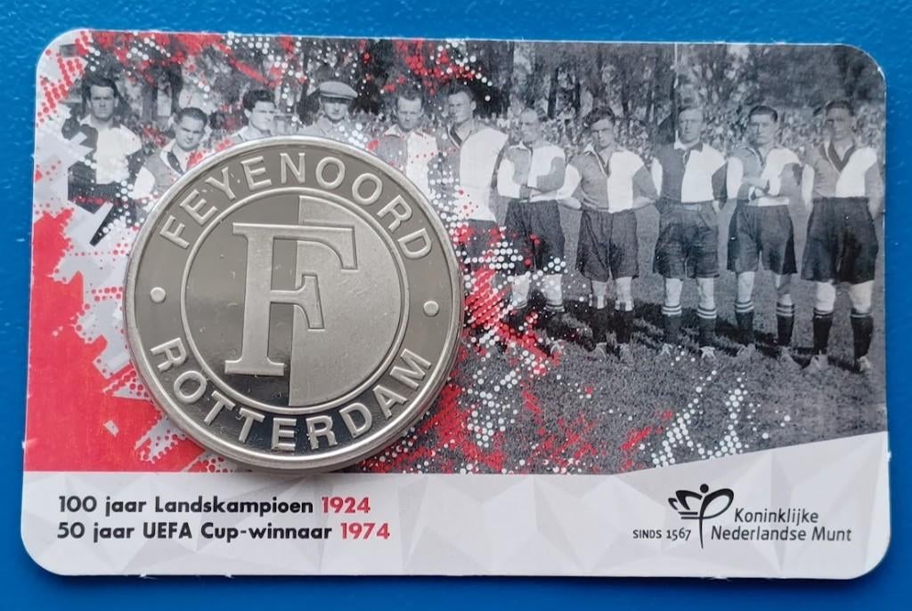 Nederland 2024 Feyenoord penning coincard + NFT, Verzenden, Overige materialen, Nederland