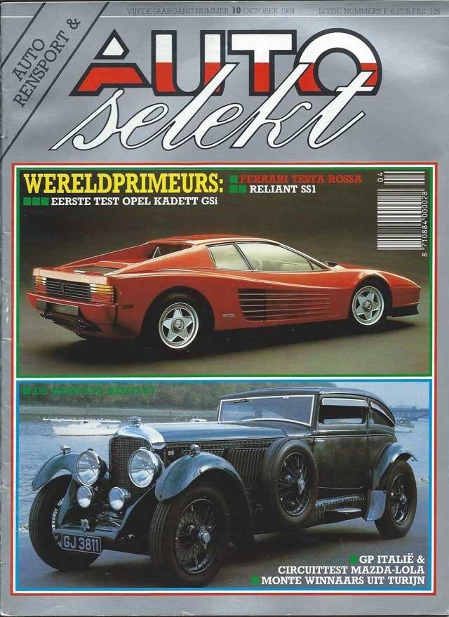 Autoselekt 10 1984 : Opel Kadett GSi - Ferrari Testarossa, Ophalen of Verzenden, Gelezen, Algemeen