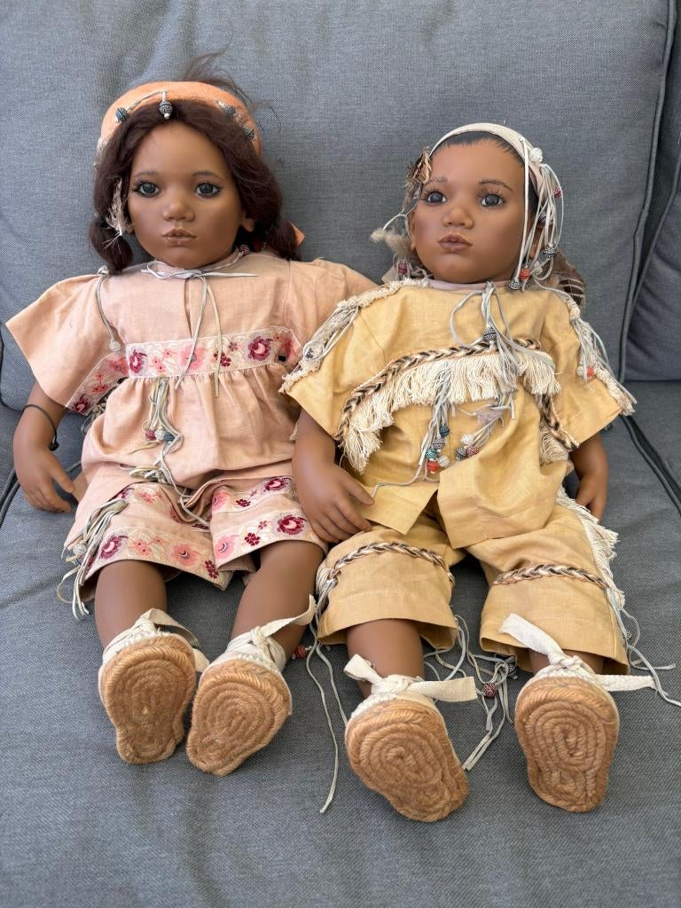 Annette Himstedt Set Takumi Takuma 65cm. Cheyenne kinderen, Verzamelen, Poppen, Ophalen of Verzenden, Gebruikt, Pop, Levensecht of Reborn