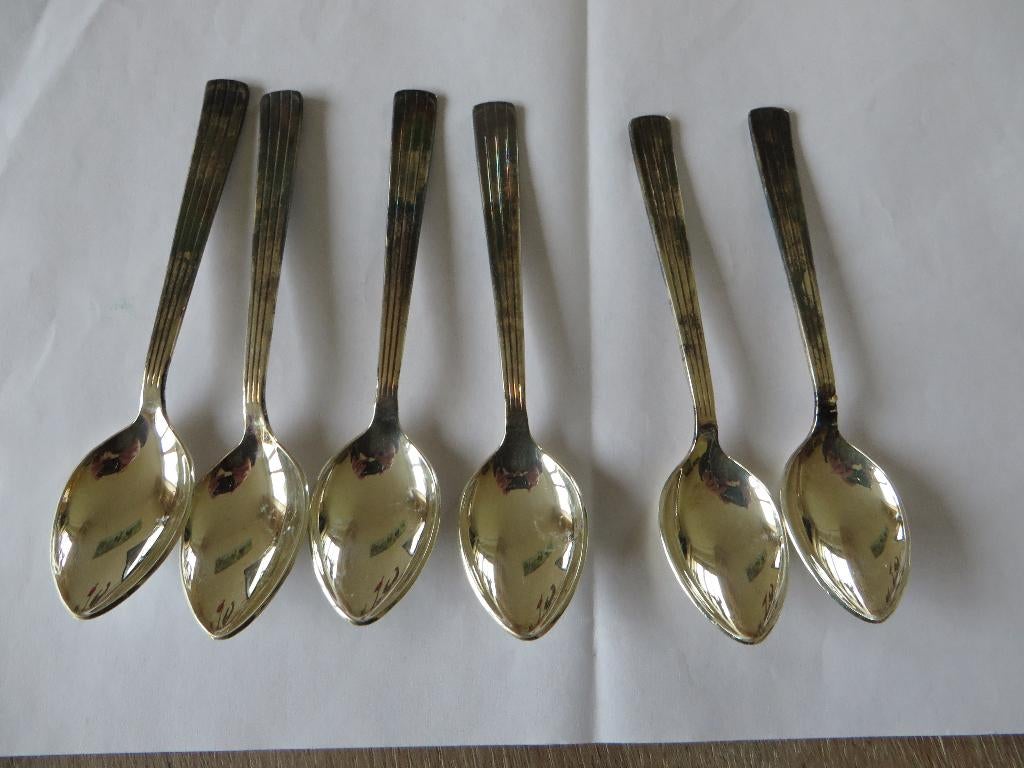 Lepeltje 6 stuks met Streepmotief Zilverstad, Ophalen of Verzenden