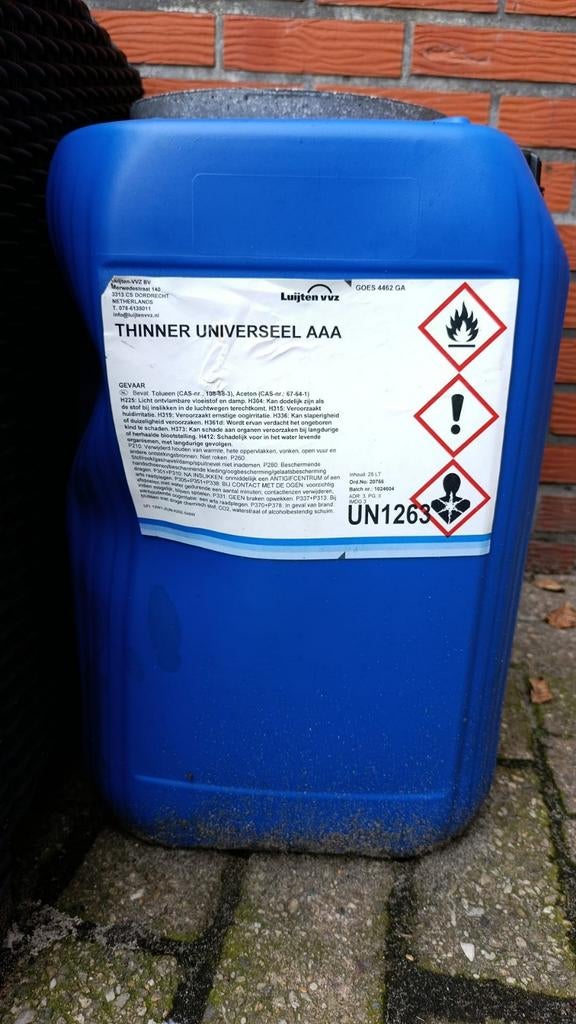 Thinner Universeel AAA - 25 Liter, Doe-het-zelf en Verbouw, Ophalen of Verzenden
