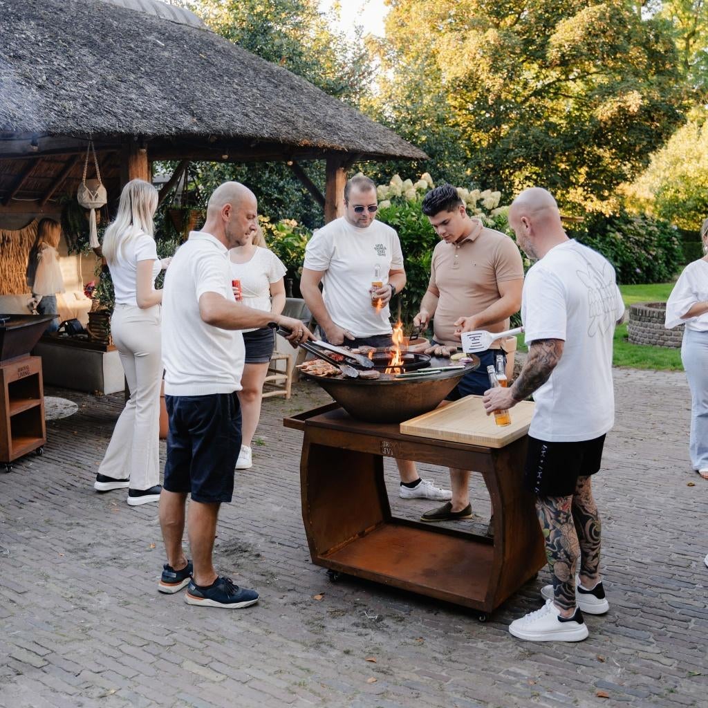 Plancha BBQ Big Jack 3.0 Cortenstaal met 80cm bakplaat Nieuw, Ophalen of Verzenden, Nieuw, RJRoyal Living, Met accessoires