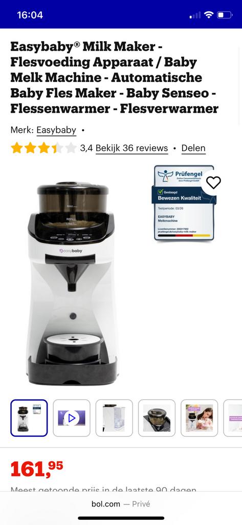 Easy baby Easybaby melkmaker melkmachine melk senseo, Ophalen of Verzenden, Zo goed als nieuw