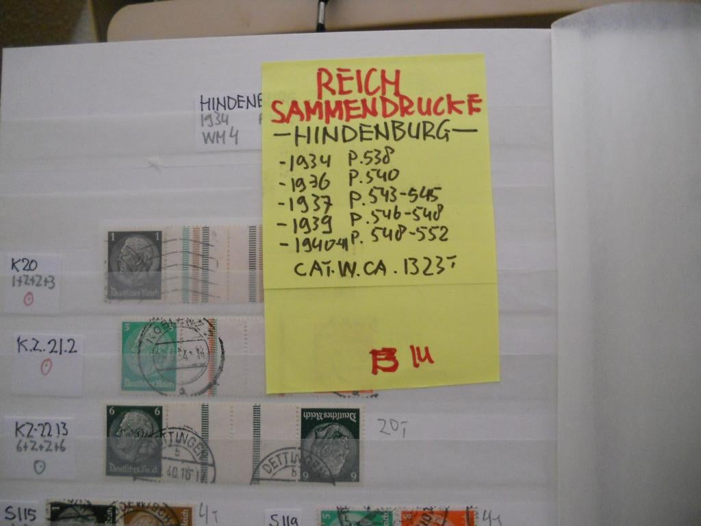 14 REICH SAMMENDRUCKE HINDENBURG, Ophalen of Verzenden, Buitenland