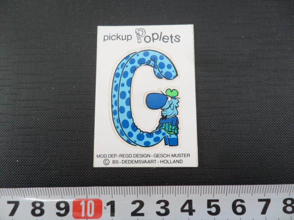 sticker pickup poplets blauw letter G, Ophalen, Zo goed als nieuw
