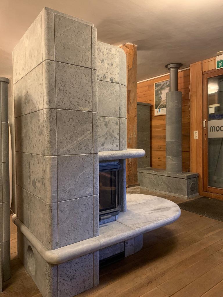 Tulikivi gemini speksteenkachel doorkijkhaard speksteen, Ophalen, Gebruikt, Houtkachel, Vrijstaand