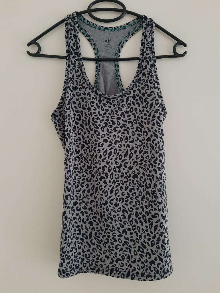 Leopard Tanktop van H&M maat S, H&M, Verzenden, Zo goed als nieuw, Grijs