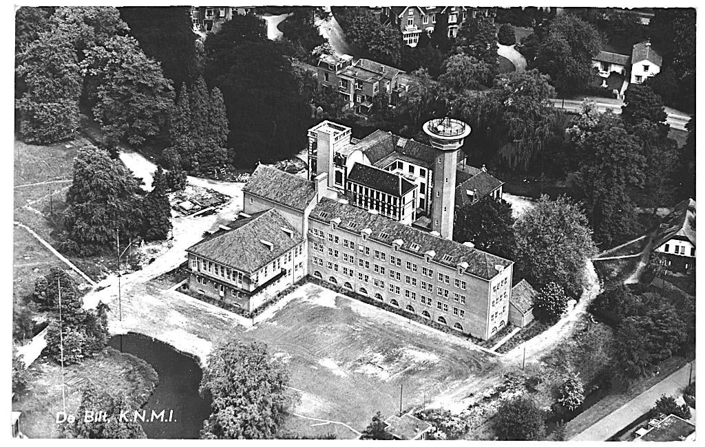 963714 De Bilt K.N.M.I. 1957 Utr Gelopen met postzegel