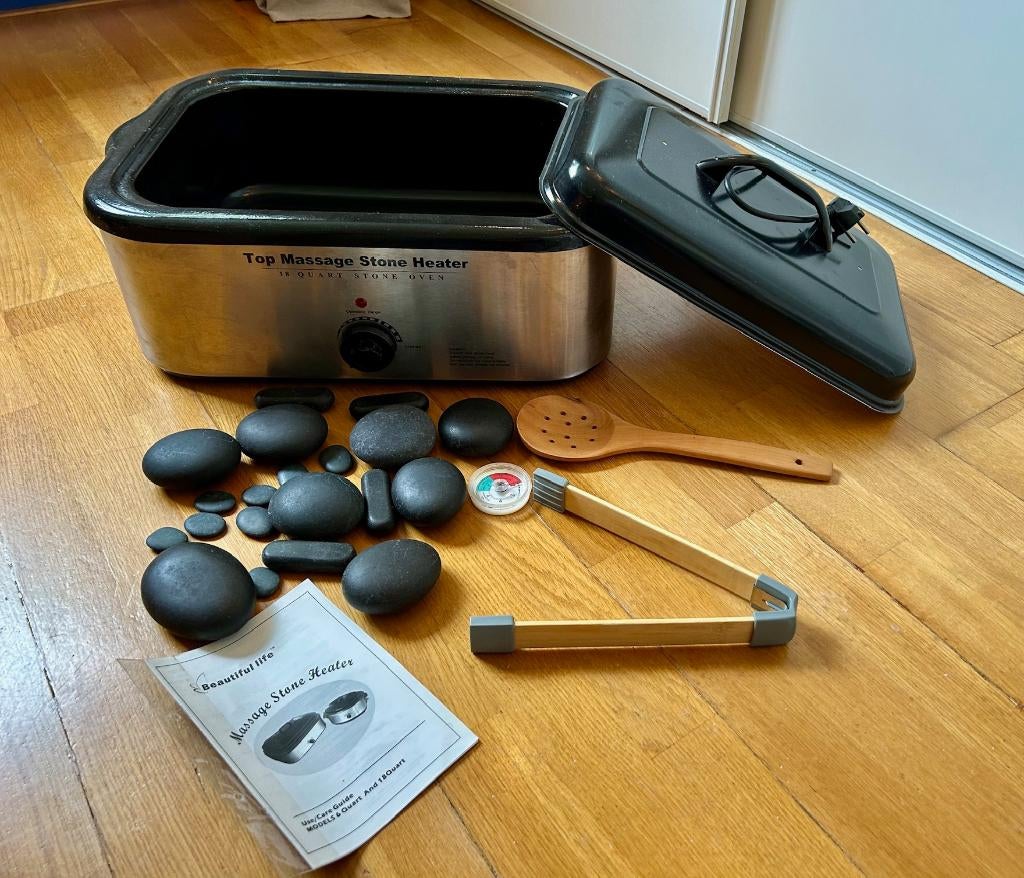 Massage Stone Heater - incl. stenen, Sport en Fitness, Massageproducten, Ophalen, Zo goed als nieuw, Hotstone