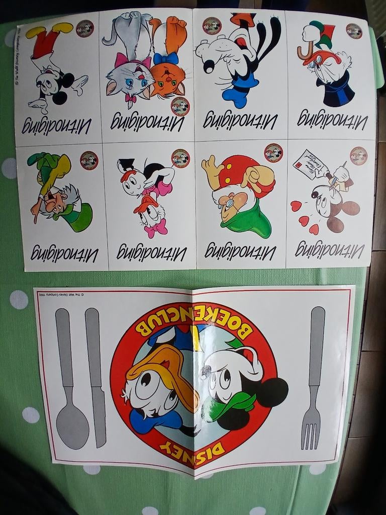 Vintage Disney Boekenclub Items, Verzamelen, Disney, Ophalen of Verzenden, Mickey Mouse, Gebruikt, Papier, Kaart of Schrift