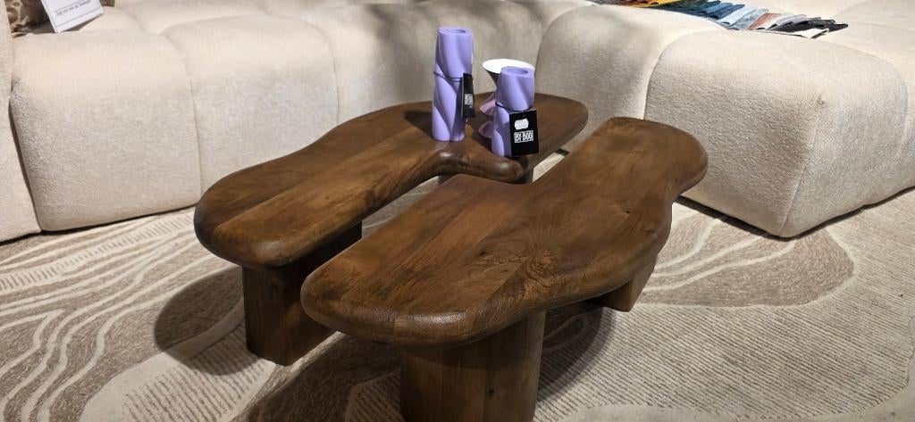 Organische Salontafel set | Lichtbruin | Hoge Korting!, Ophalen, Organische, Nieuw, 50 tot 100 cm