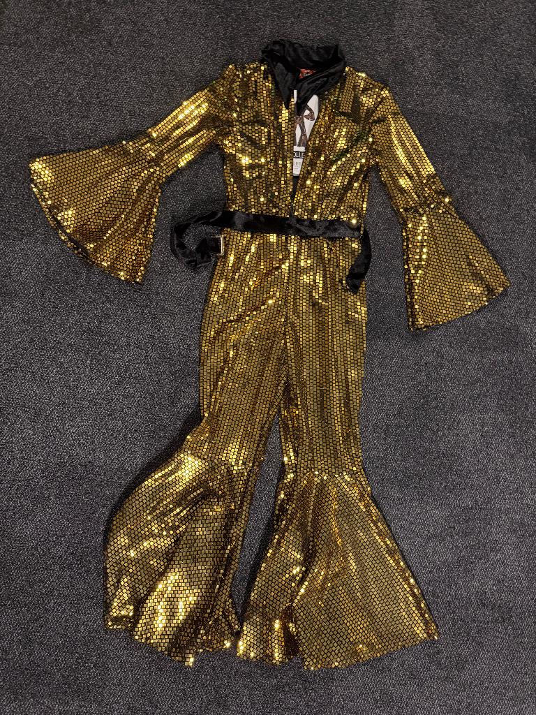 Catsuit dames disco goud, Carnaval, Nieuw, Ophalen of Verzenden, Onbekend