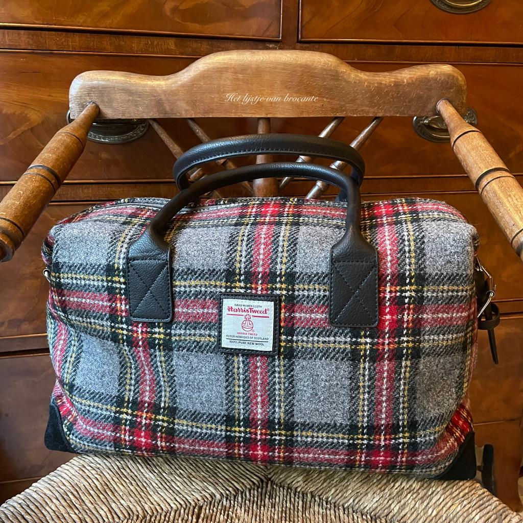 Schotse Harris Tweed weekendtas Dress Stewart Gray, Ophalen of Verzenden, Info@hetlijstjevanbrocante.nl, Westdijk 41 3241 GT Middelharnis