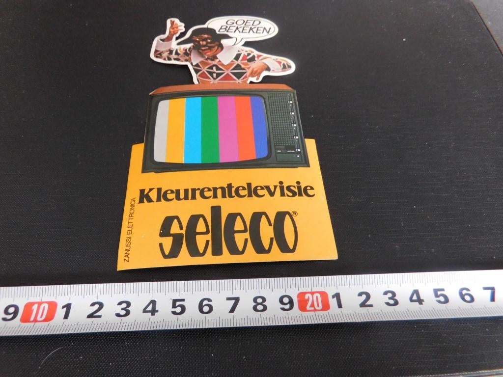 sticker Kleurentelelevisie  SELECO  Zanussi *, Verzamelen, Stickers, Zo goed als nieuw, Ophalen
