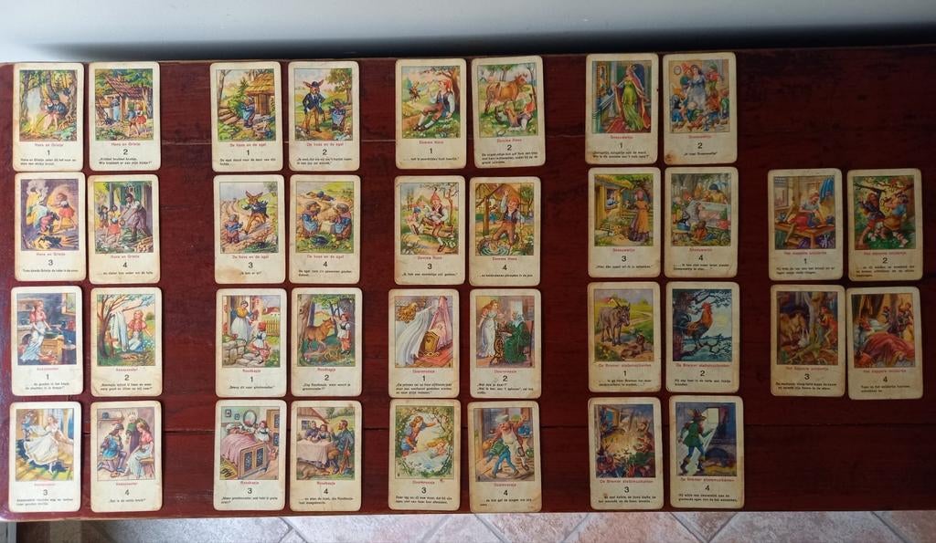 Antiek kwartetspel Sprookjes van de gebroeders Grimm - Jumbo, Verzamelen, Speelkaarten, Jokers en Kwartetten, Gebruikt, Kwartet(ten)