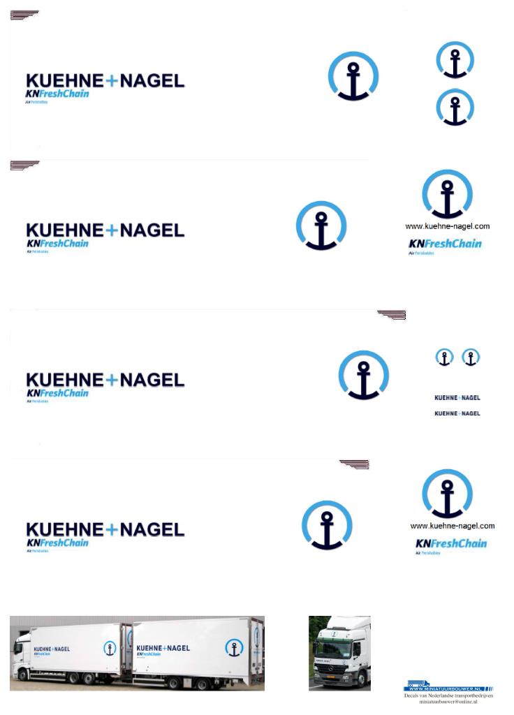 Vrachtauto decal 1:50 Kuehne Nagel logistics ( combi ), Verzenden, Nieuw, Bus of Vrachtwagen, Overige merken