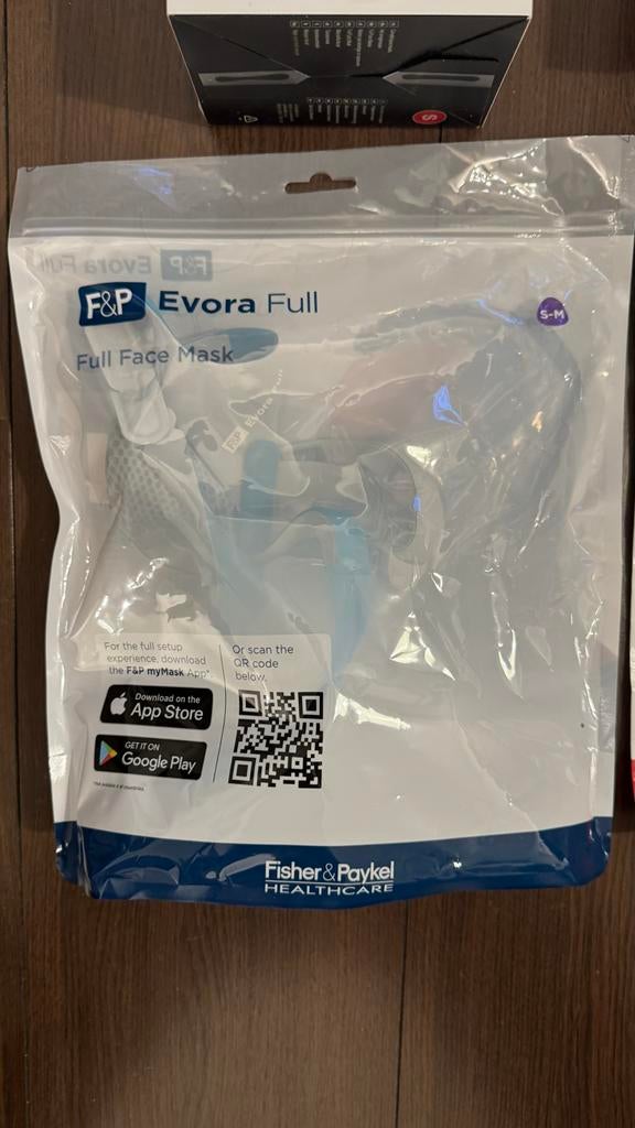 F&P Evora full face masker S-M, Ophalen of Verzenden, Zo goed als nieuw