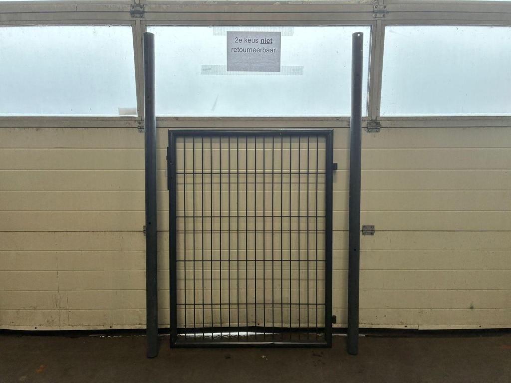 Enkele Tuinpoort - 125 x 90 cm - Antracietgrijs RAL 7016, Tuin en Terras, Tuinpoorten, Gebruikt, Draaipoort, IJzer, 100 tot 150 cm