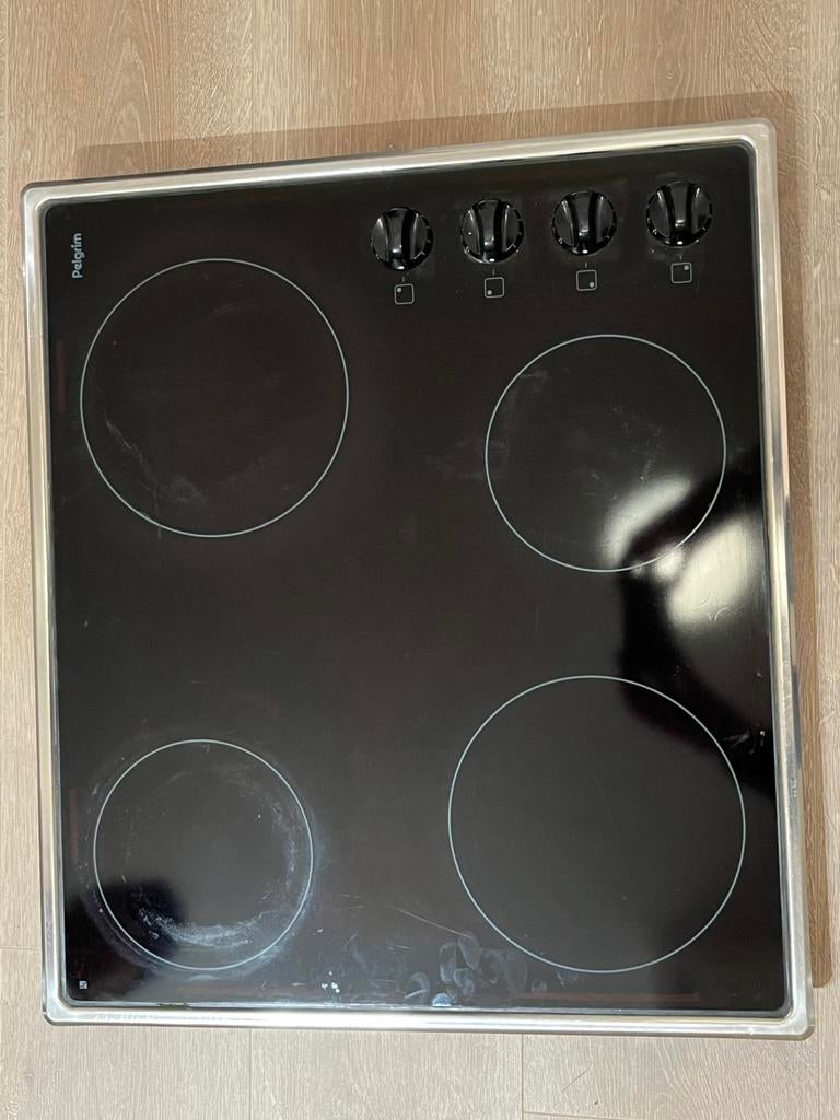 Pelgrim keramische kookplaat CKB640RVS, Ophalen, Gebruikt, Keramisch, 4 kookzones