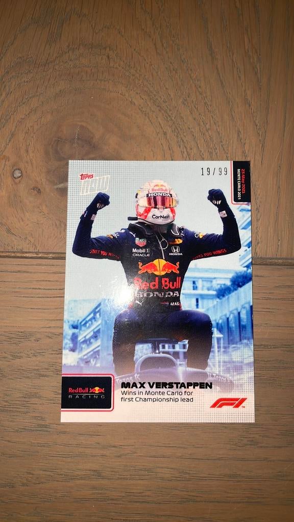 Max verstappen topps now 19/99 monaco, Ophalen of Verzenden, Zo goed als nieuw