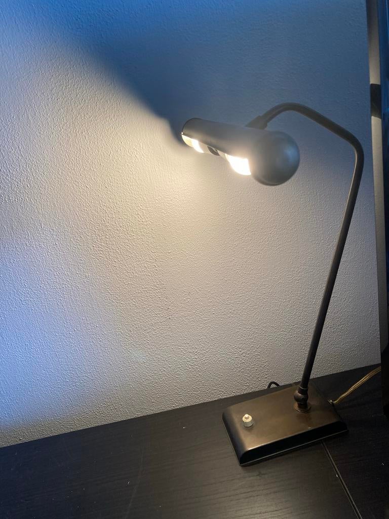 Vintage Heca Edam Messing Bureaulamp met Patina, Ophalen of Verzenden