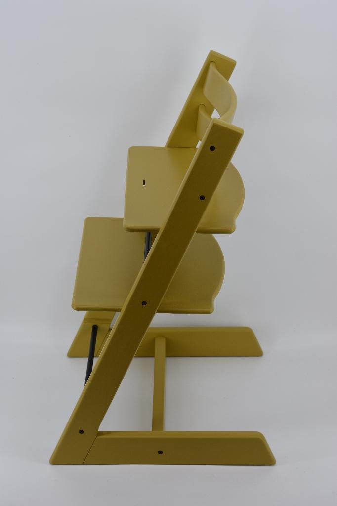 Stokke Tripp Trapp Oaker Geel – Refurbished model trip trap, Verzenden, Gebruikt, Meegroeistoel, Gordel(s)