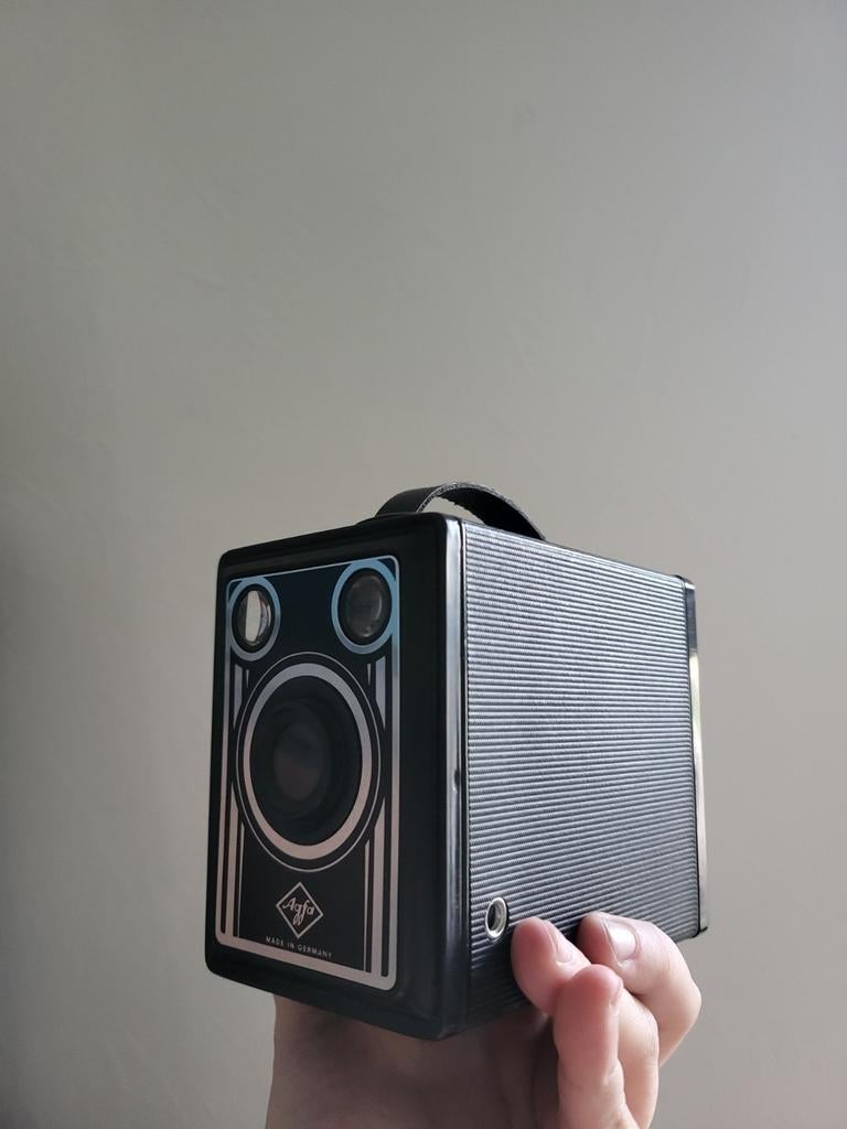 Agfa Synchro Box camera met hoes, Audio, Tv en Foto, Fotocamera's Analoog, Ophalen of Verzenden