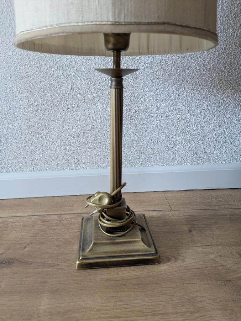 Vintage Tafellamp G van de Heg, Gebruikt, Vintage, Ophalen of Verzenden, Stof