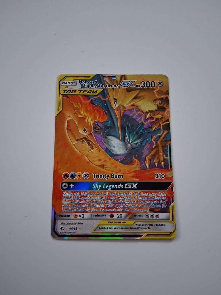 Moltres & Zapdos & Articuno GX Pokémonkaart, Ophalen, Zo goed als nieuw, Losse kaart, Foil
