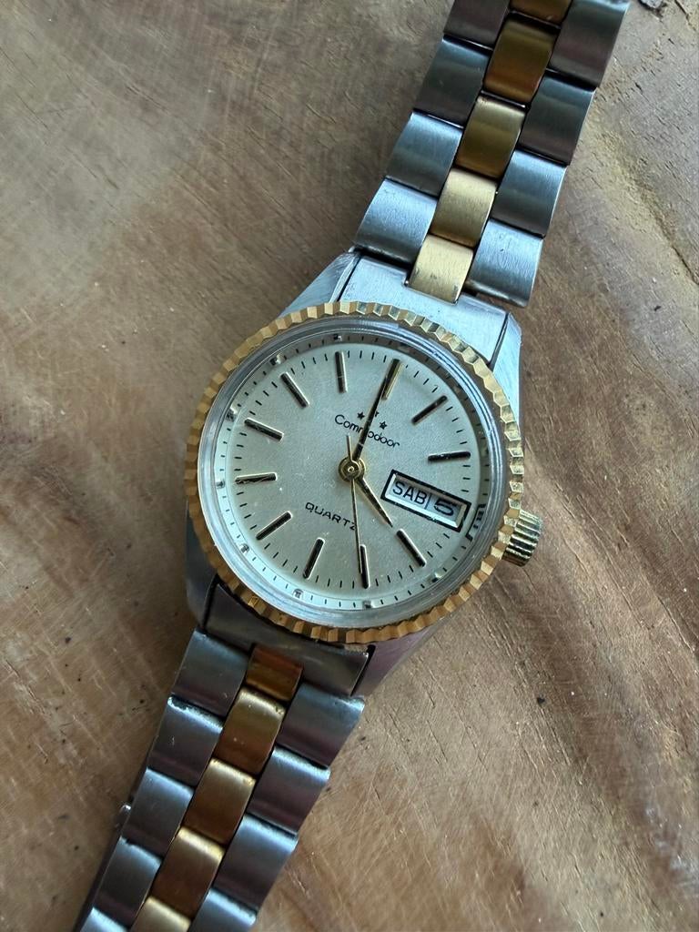 Vintage Commodoor Dual Tone Horloge, Ophalen of Verzenden, Gebruikt, Overige kleuren, Jongen of Meisje