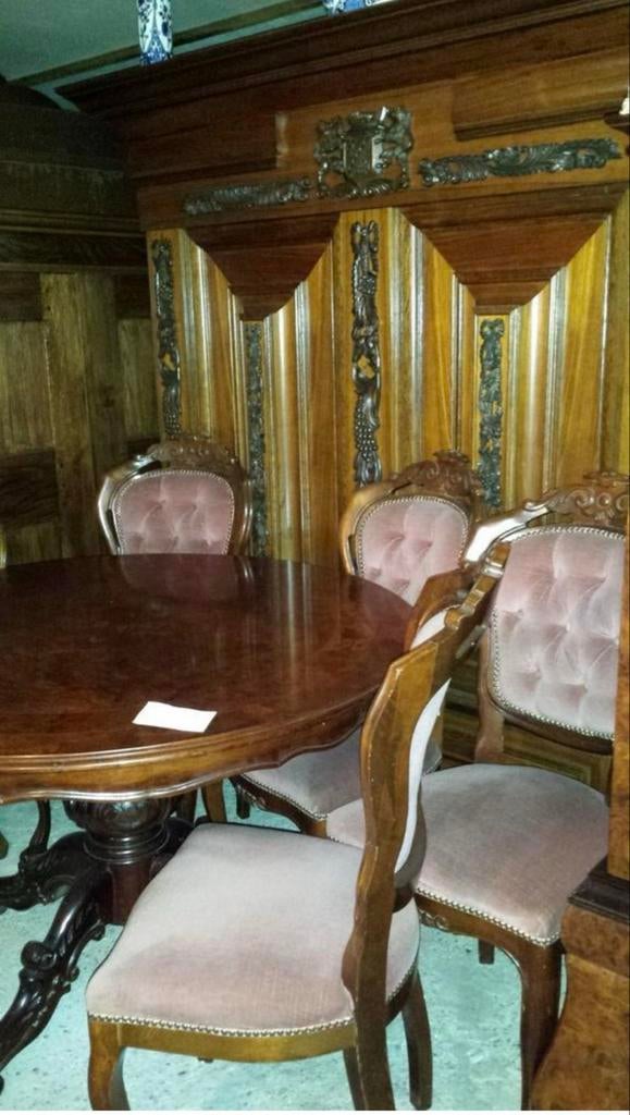 Barok Eetkamer Set met Tafel, Stoelen & Meubels, Huis en Inrichting, Complete eetkamers, Ophalen, Gebruikt, 4 tot 6 stoelen