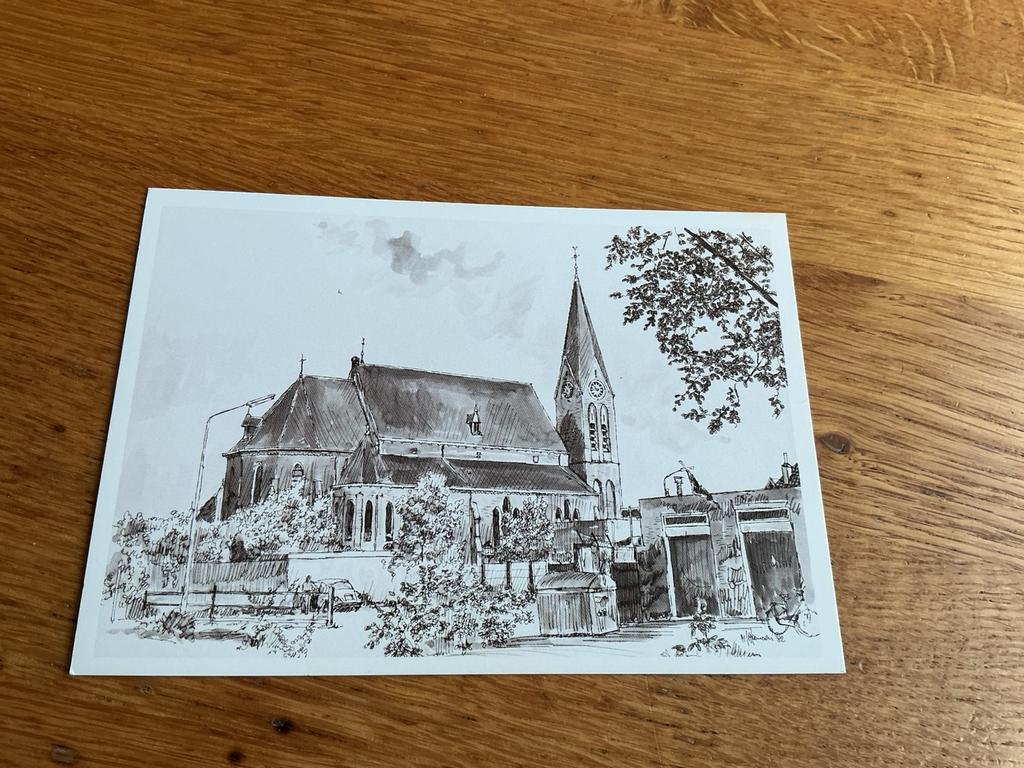 C2652 kerk Barneveld illustrator Marius Jansen, Ophalen of Verzenden, Gelderland
