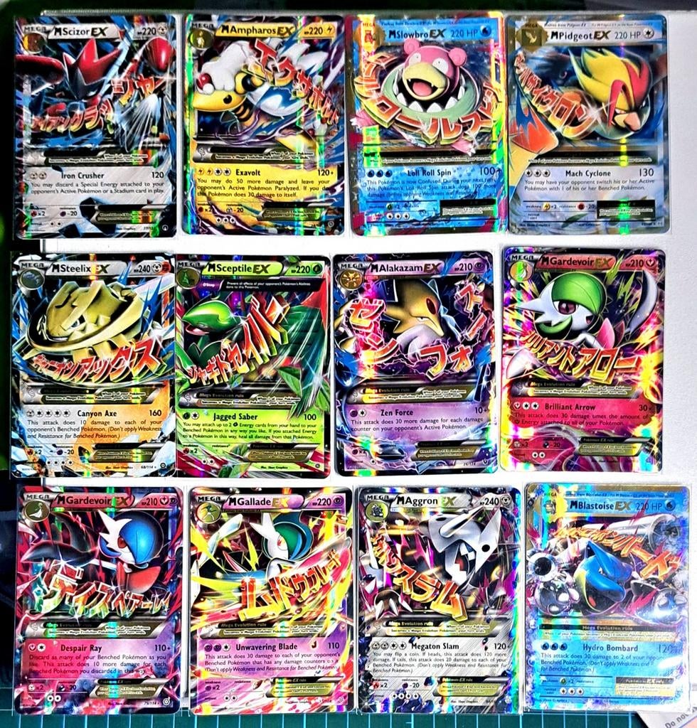 17 Pokémon XY Mega Evolutie kaarten 2016 NEAR MINT set, Ophalen, Zo goed als nieuw, Meerdere kaarten, Foil