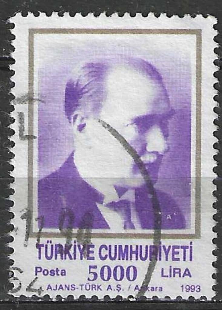 Turkije 1993 - Yvert 2748a - Ataturk - 5000 l. (ST), Verzenden, Overige landen, Gestempeld