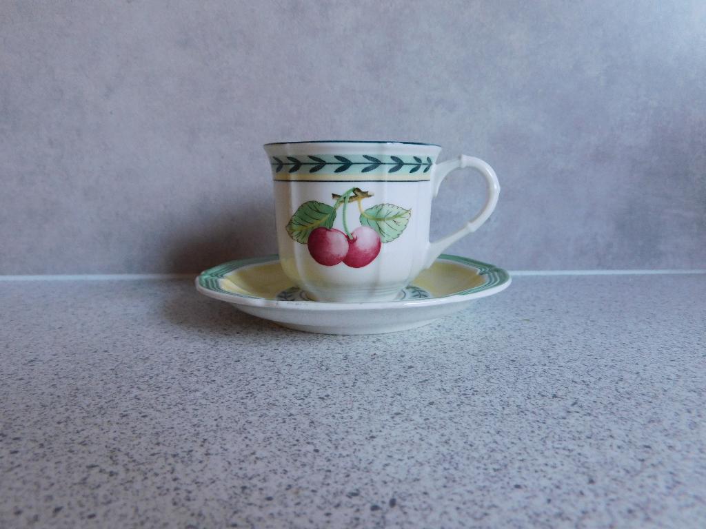 Kop en schotel Mokka Fleurance French Garden Villeroy & Boch, Huis en Inrichting, Keuken | Servies, Ophalen of Verzenden, Zo goed als nieuw