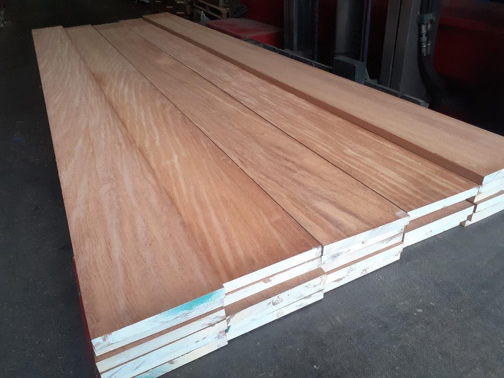 Hardhout vlonderplanken extra breed 24x215x3650mm - Op=Op, Tuin en Terras, Palen, Balken en Planken, Nieuw, Planken, 250 cm of meer