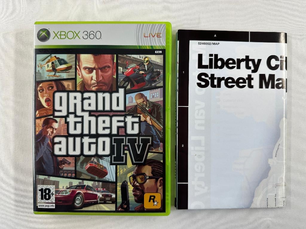 GTA 4 - Grand Theft Auto IV + poster Xbox 360, Avontuur en Actie, Vanaf 18 jaar, 1 speler, Onbekend