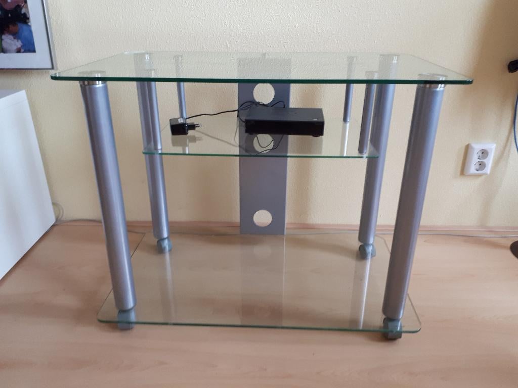 TV- en audio-meubel/standaard (met glasplaten), Ophalen, 50 tot 100 cm, Minder dan 100 cm, Modern