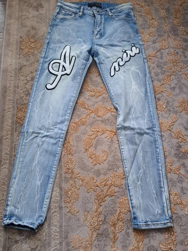 Amiri Jeans, Kleding | Heren, Ophalen of Verzenden, Zo goed als nieuw, Blauw, W33 - W34 (confectie 48/50)