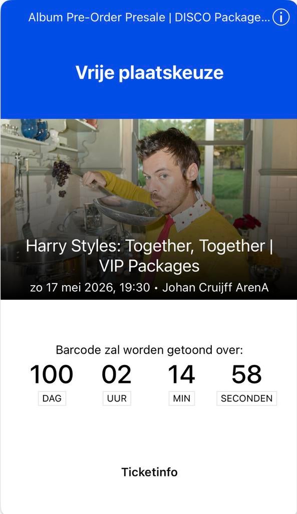 4 x Vip Packages Disco 17 mei van Haary Styles, Tickets en Kaartjes, Concerten | Pop, Drie personen of meer, Mei