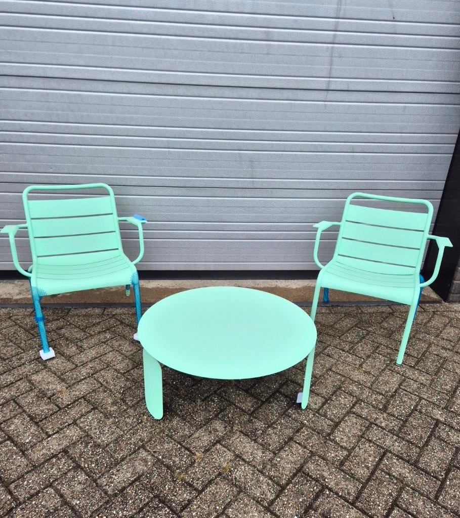 Fermob luxembourg lounge stoelen vert opaline bebop d80, Tuin en Terras, Tuinsets en Loungesets, Ophalen, Nieuw