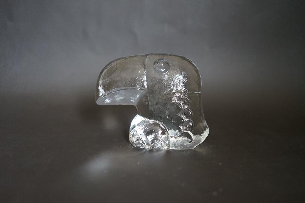 presse papier toekan vogel scandinavie? helder glas kristal, Ophalen of Verzenden