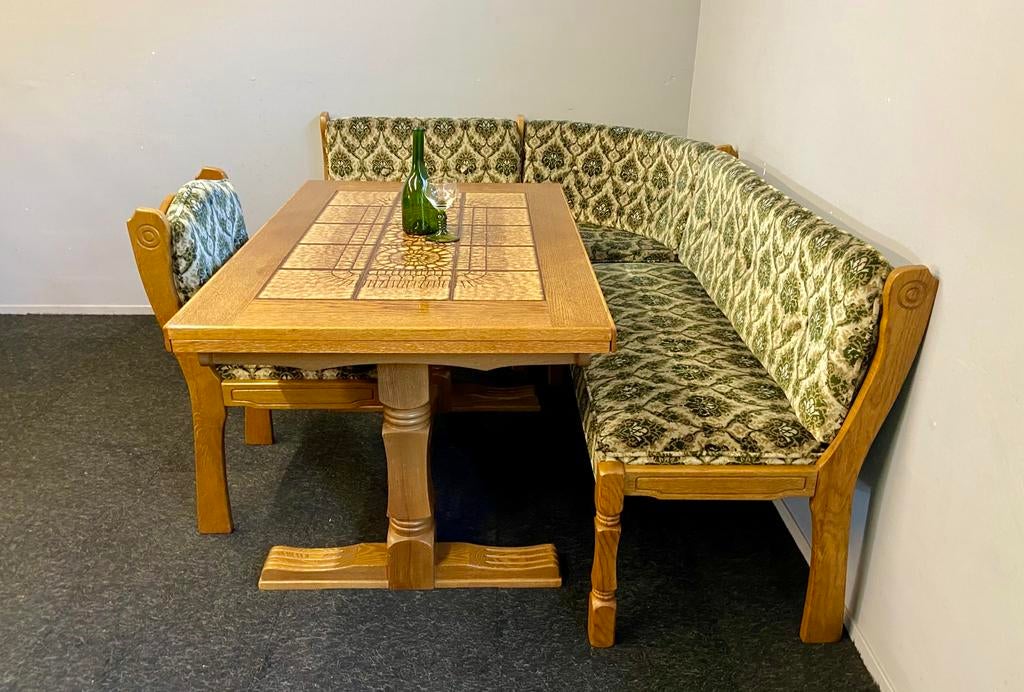 Originele Vintage Duitse eethoek oostenrijkse zithoek hoek, Huis en Inrichting, Ophalen, Inclusief barstoelen, Zo goed als nieuw