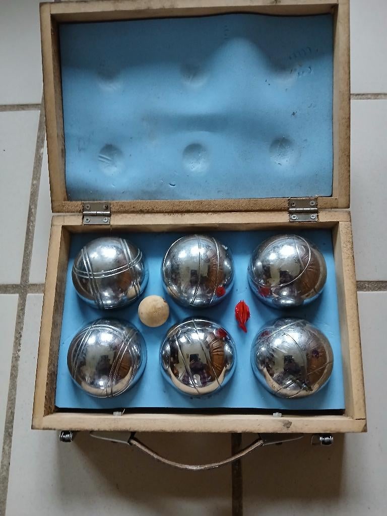 Jeu de boules set metaal, Sport en Fitness, Bowlen, Ophalen of Verzenden, Gebruikt, Bal