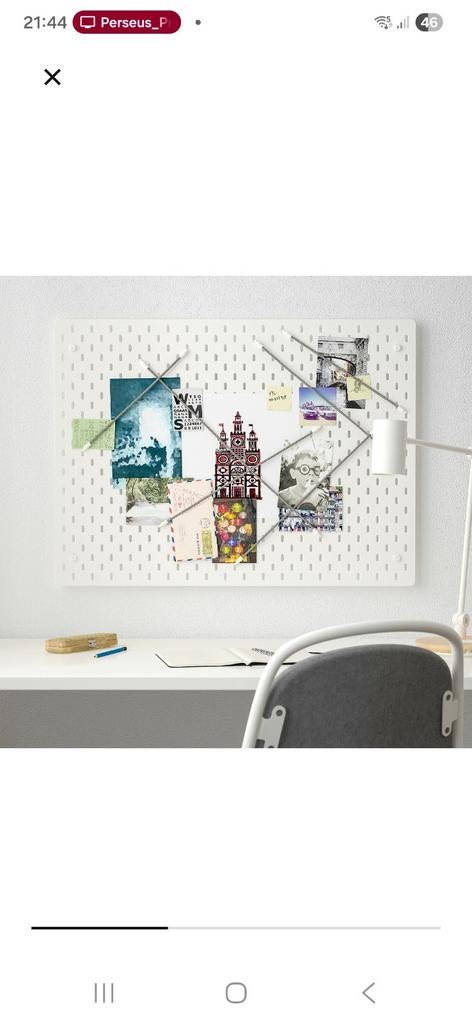 2 stuks Skadis ophangbord wit bureau achterwand gratis, Ophalen